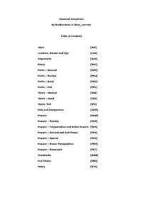 Charmed Jumpchain by Brotheranon Or Bean Counter Table of Contents