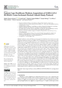 Eastern Cape Healthcare Workers Acquisition of SARS-Cov-2 (ECHAS): Cross-Sectional (Nested Cohort) Study Protocol