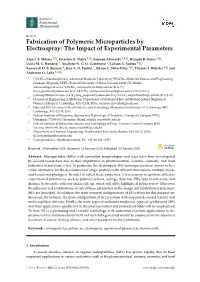 Fabrication of Polymeric Microparticles by Electrospray: the Impact of Experimental Parameters