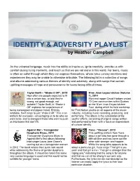 Identity & Adversity Playlist