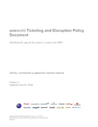 Oneworld Ticketing and Disruption Policy Document