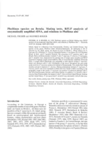 Phellinus Species on Betula. Mating Tests, RFLP Analysis of Enzymatically Amplified Rdna, and Relations to Phellinus Alni