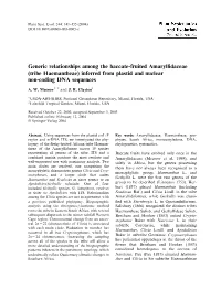 (Tribe Haemantheae) Inferred from Plastid and Nuclear Non-Coding DNA Sequences