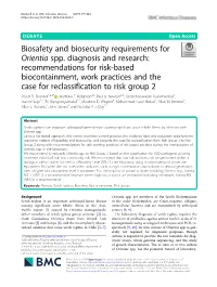 Biosafety and Biosecurity Requirements for Orientia Spp