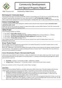Community Development and Special Projects Report