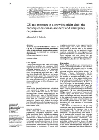 CS Gas Exposure in a Crowded Night Club: the Consequences for an Accident and Emergency Department