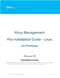 Kony Pre-Install Guide (On-Premise Only)