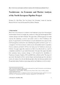 Nordstream: an Economic and Market Analysis of the North European Pipeline Project