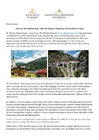 Ride the Glacier Express in Excellence Class