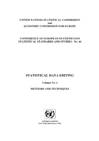 Statistical Data Editing