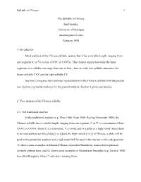 Syllable in Chinese 1