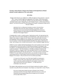 Glasgow Unity Theatre and the Significance of Robert Mitchell's Scottish Adaptation of the Lower Depths