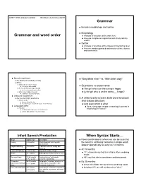 Grammar and Word Order