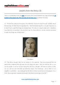 Lessons from the Stoics (2)