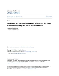 Perceptions of Transgender Populations: an Educational Module to Increase Knowledge and Reduce Negative Attitudes