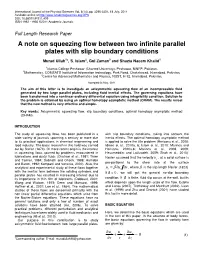 A Note on Squeezing Flow Between Two Infinite Parallel Plates with Slip Boundary Conditions