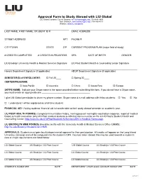 Approval Form to Study Abroad with LIU Global