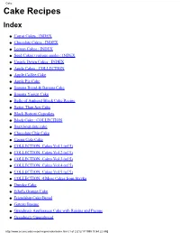 Cake Recipes Index