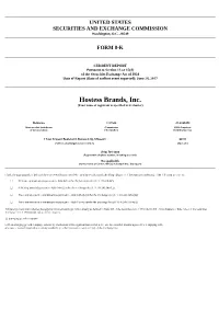 Hostess Brands, Inc. (Exact Name of Registrant As Specified in Its Charter)