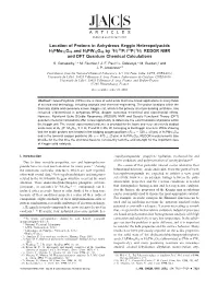 Location of Protons in Anhydrous Keggin Heteropolyacids H3pmo12o40 and H3PW12O40 by 1H{31P}/31P{1H} REDOR NMR and DFT Quantum Ch