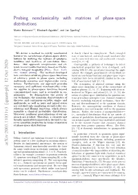Probing Nonclassicality with Matrices of Phase-Space Distributions Martin Bohmann1,2, Elizabeth Agudelo1, and Jan Sperling3