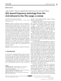QCL-Based Frequency Metrology from the Mid-Infrared to the Thz Range