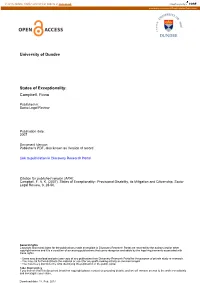 University of Dundee States of Exceptionality