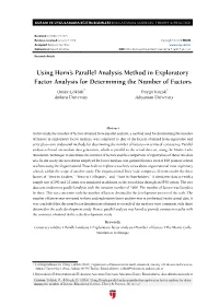 Using Horn's Parallel Analysis Method in Exploratory