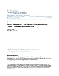 Being a Change-Agent in the Context of International Cross-Cultural Community Development Work" (2013)