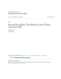 Beyond the Soldier: the Hidden Costs of “Don’T Ask, Don’T Tell”