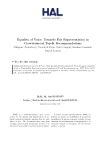 Equality of Voice