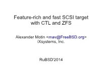 Feature-Rich and Fast SCSI Target with CTL and ZFS