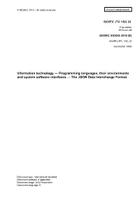 ISO/IEC Version of ECMA-404