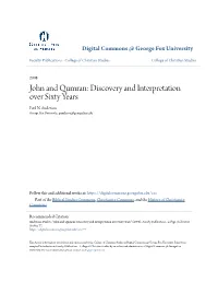 John and Qumran: Discovery and Interpretation Over Sixty Years Paul N