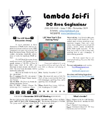 November 2019 E-MAIL: Info@Lambdascifi.Org