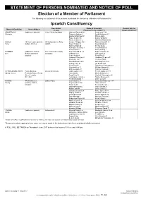 Statement of Persons Nominated and Notice of Poll