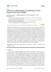 A Review of 3D Printing in Construction and Its Impact on the Labor Market