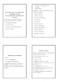 Data Structures and Algorithms Algorithm Design Greedy Methods