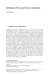 Debating the Power and Scope of Adaptation
