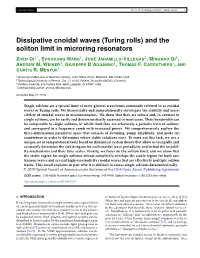 Dissipative Cnoidal Waves (Turing Rolls) and the Soliton Limit in Microring Resonators