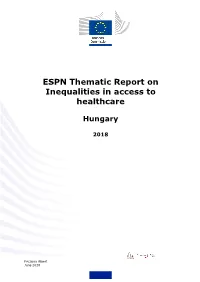 ESPN Thematic Report on Inequalities in Access to Healthcare
