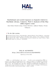 Insitutional and Social Responses to Hazards Related to Karthala Volcano, Comoros: Part I: Analysis of the May 2006 Eruptive