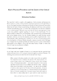 Kant's Practical Postulates and the Limits of the Critical System