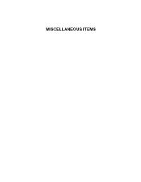 Miscellaneous Items