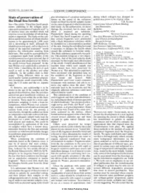 State of Preservation of the Dead Sea Scrolls