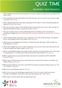 Written Stoptober Quiz Answers