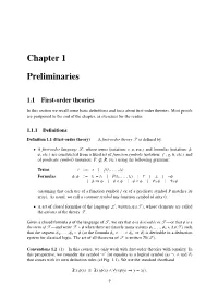 Chapter 1 Preliminaries