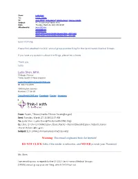 Lydia Shen, MHA Warning: This Email Originated from the Internet! DO