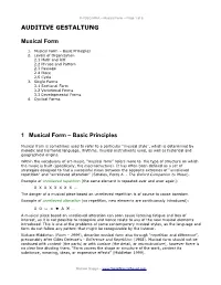 Musical Form – Page 1 of 6 AUDITIVE GESTALTUNG