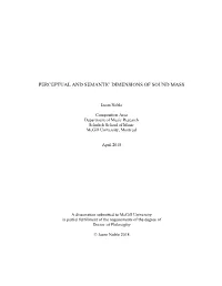 Perceptual and Semantic Dimensions of Sound Mass